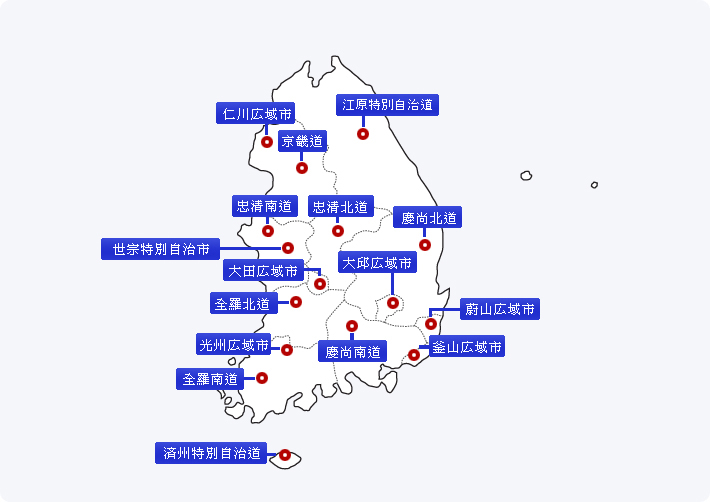 会員自治体の位置